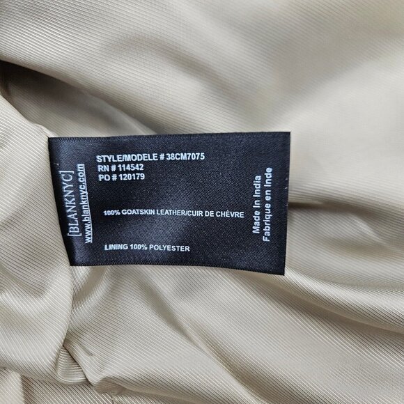 New BlankNYC Win or Lose Suede Trucker Jacket Mens M Tan Leather Zip Front - Picture 8 of 11